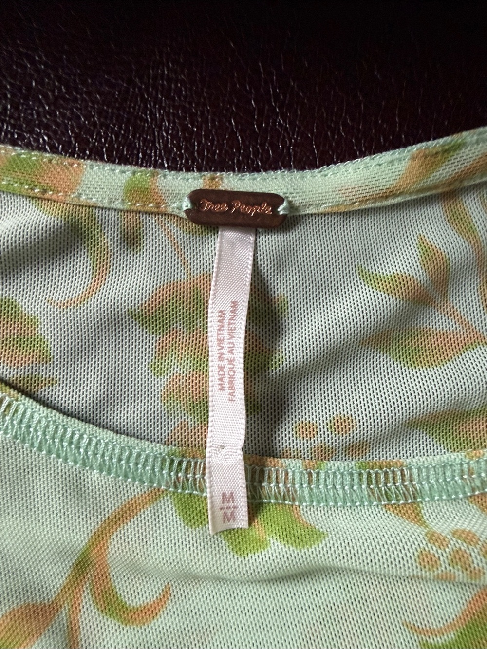 Free People Mint and Cream Floral Long-Sleeve Top - Picture 2 of 5